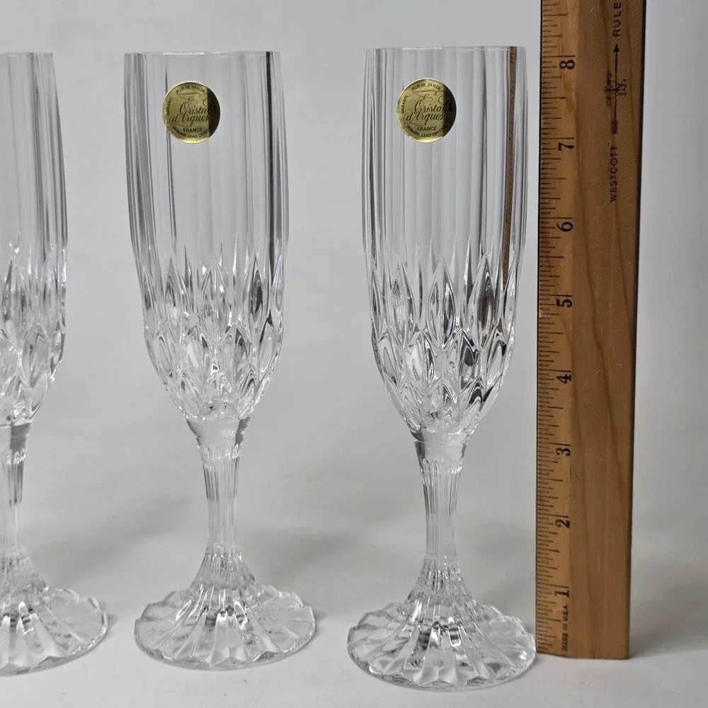 Cristal d'Arques Bretagne Crystal Champagne Flutes 8 1/8